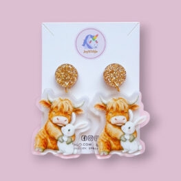warmth-of-easter-highland-cattle-cow-bunny-easter-earrings