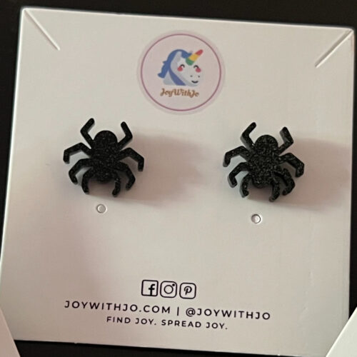 Click to view full screen Cute Stud Earrings Glitter Spider Halloween Earrings photo review