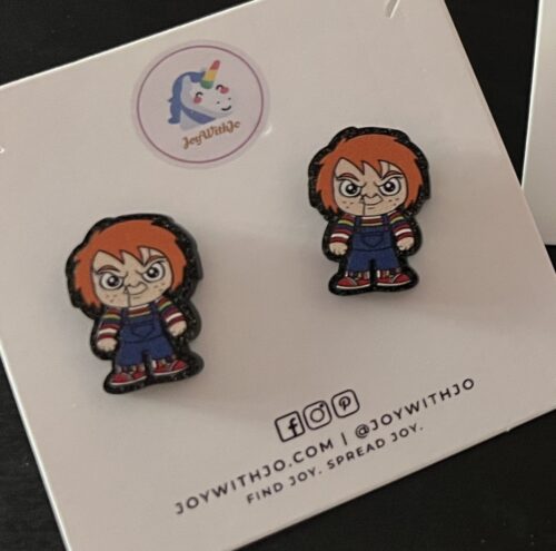 Click to view full screen Cute Stud Earrings Chucky Halloween Earrings photo review
